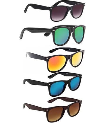 Elligator Black Rectangular Sunglasses ( Pack of 5 )