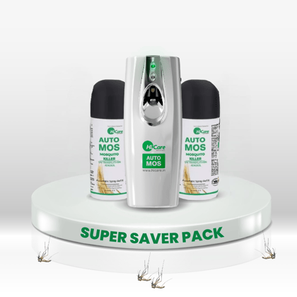 HiCare AutoMos Machine + Refill Pack of 2  Super Saver Pack semi annual 180 days