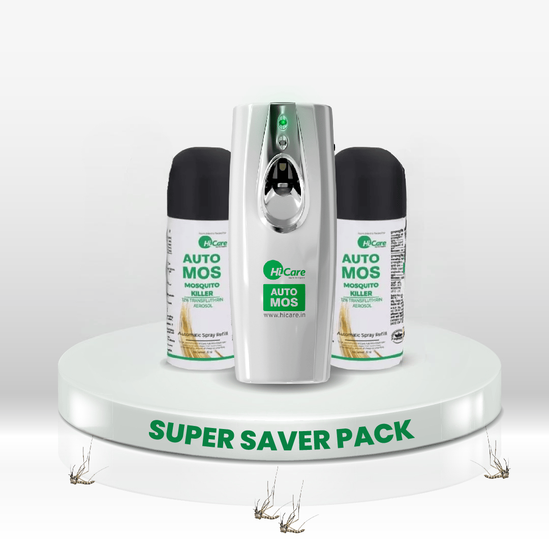 HiCare AutoMos Machine + Refill Pack of 2  Super Saver Pack semi annual 180 days