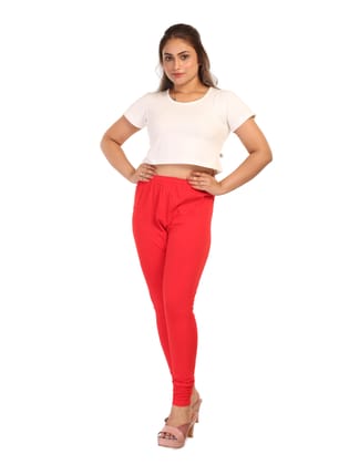 001AFR 4Cats Free Size Royal Churidar Leggings - Red