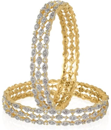 Youbella American Diamond Alloy Golden Bangle Set