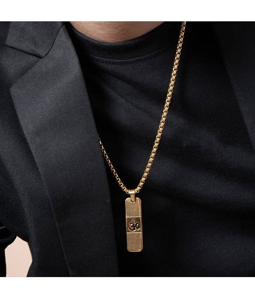 MGSV Gold Plated Brass Chain with Pendant ( Pack of 1 )