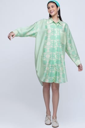 BLOCK - PRINT - GREEN SHIRT-XS