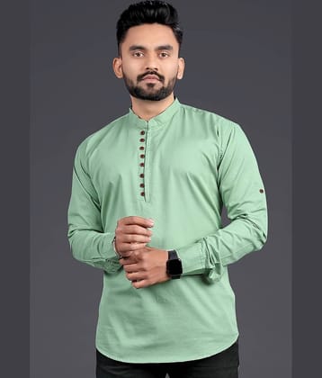 Nofilter Light Green Cotton Men's Regular Kurta ( Pack of 1 )