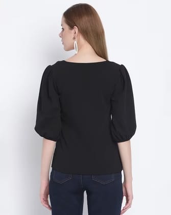 Style ville Textured V-neck Top