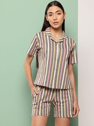 Leading Lady Women's Printed Cotton Night Suit with Shorts Leading Lady Women's Printed Cotton Night Suit with Shorts