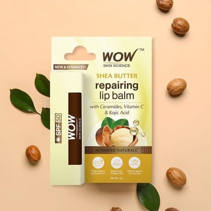 Wow Skin Science Shea Butter & Ceramides Repairing Lip Balm with SPF 50 - 4g