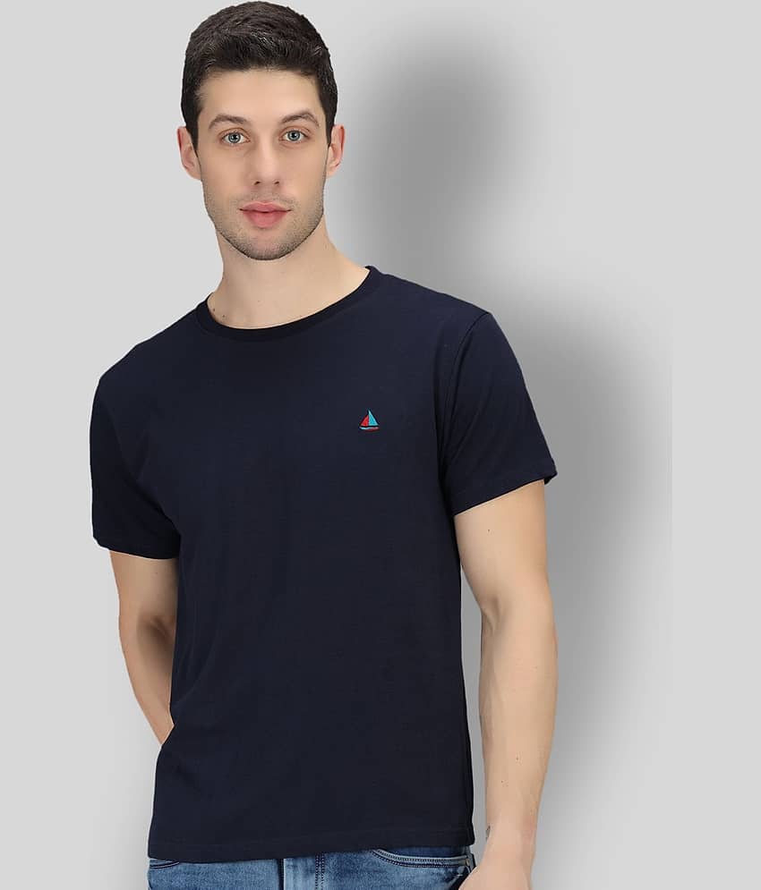The Dry State - Navy Blue Cotton Regular Fit Men's T-Shirt ( Pack of 1 )