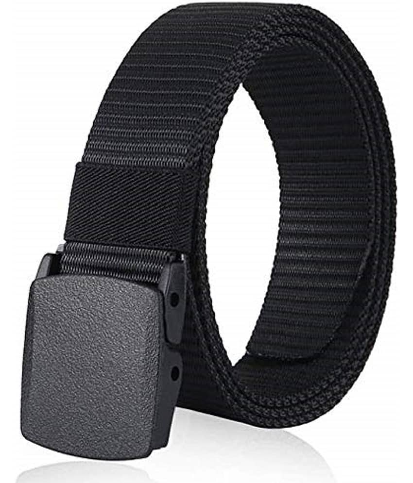 Kingluster - Black Canvas Men's Reversible Belt ( Pack of 1 )