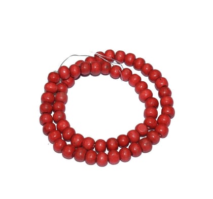 Painted Wooden Beads for Jewelry Making , BWWB-101-Per Packet of Approx 160 Pcs / 8X10 MM / Red