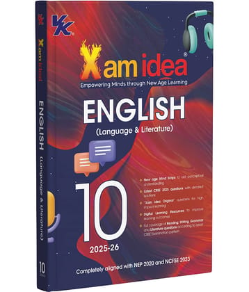Xam idea Class 10 English (Language & Literature) | Mind Maps & Digital Learning | NEP 2020 & NCFSE 2023 Aligned | Full Coverage of Reading, Writting, Grammer & Literature Qs
