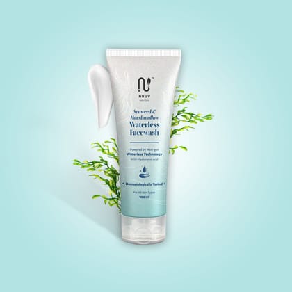Nuuv Essential - Waterless Face Wash | Rinse-Free Cleanser | Seaweed, Aloe, Marshmallow & Hyaluronic Acid | Hydrating | Vegan | Paraben-Free | For All Skin Types | 100ml