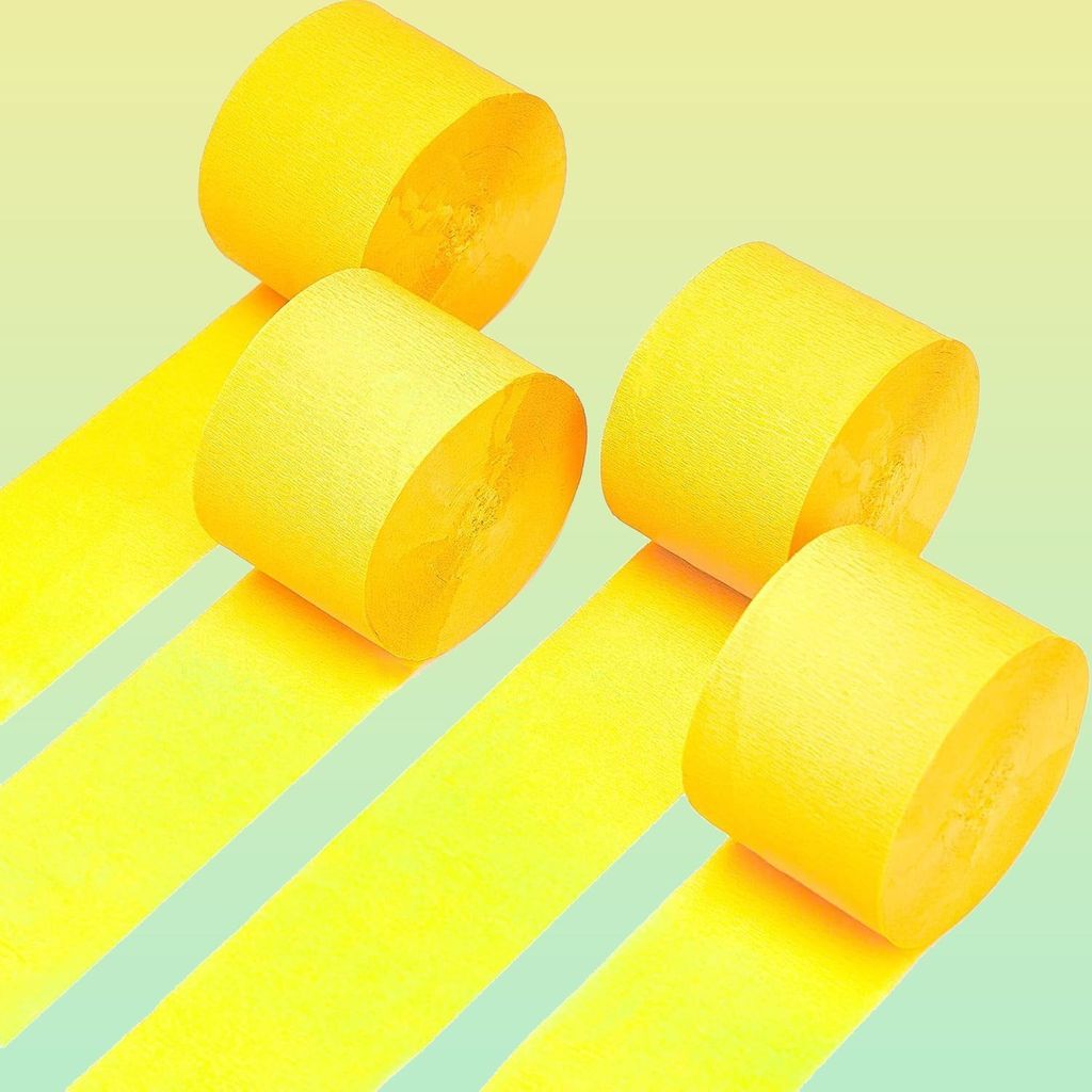 Yellow Crepe Streamers - 4PC - Party and Festive Needs | Buy online on ZillyBuy