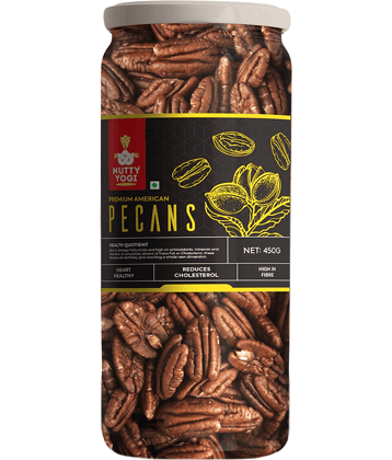 Nutty Yogi Pecans 450g | All Natural | No Preservatives | No Additives | Gluten Free | Vegan | Non GMO | Nuts Dry Fruits