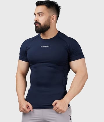 Fuaark Navy Polyester Slim Fit Men's Sports T-Shirt ( Pack of 1 )