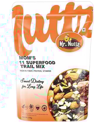 Mr. Nuttz MOM''S 11 Superfood Trail Mix - Fresh & Healthy Dry Fruits, Seeds & Nuts 375 g