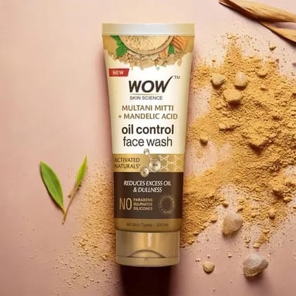 Wow Skin Science Purifying Multani Mitti Face Wash, Oil-Control & Brightening Gel - 100 ml