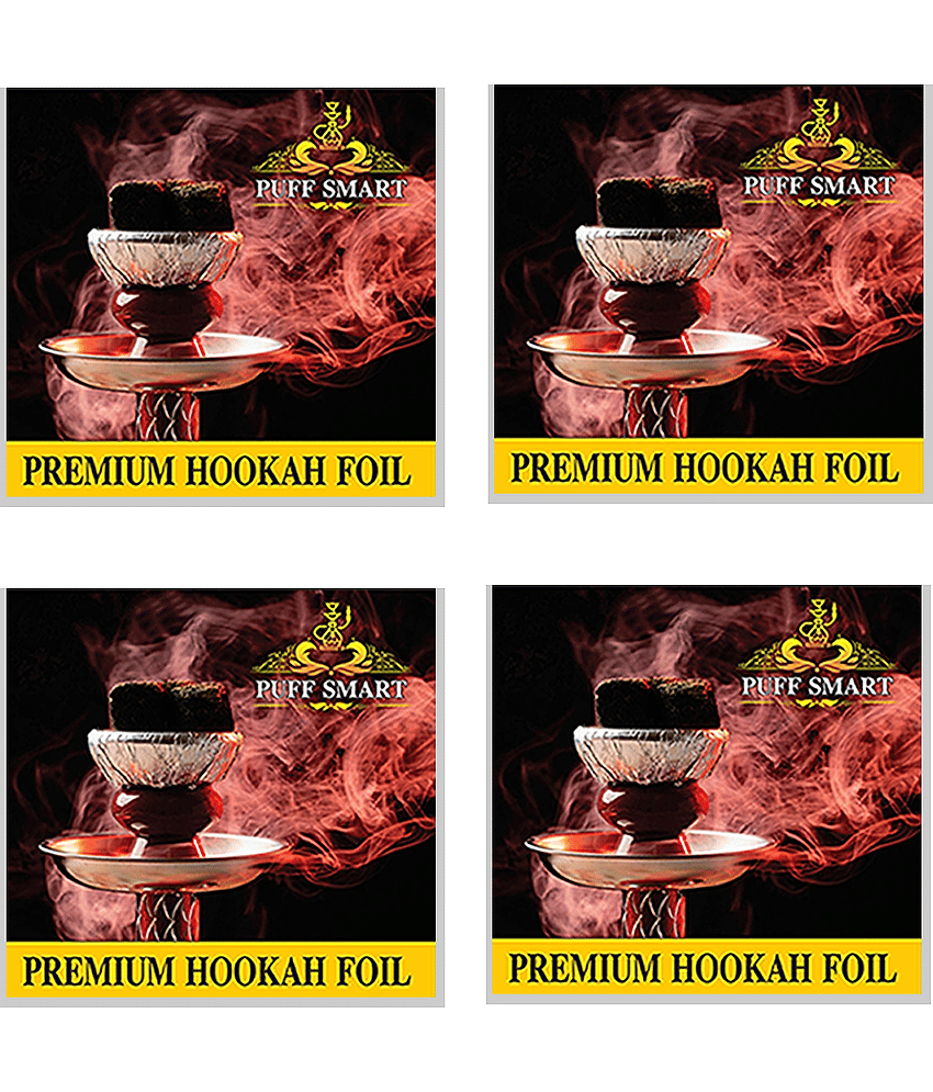 Puff Smart Foil Paper Pre-Cut Square Sheets ( Pack Of 4 ) 0.7 inch Aluminium Hookah  (Silver)