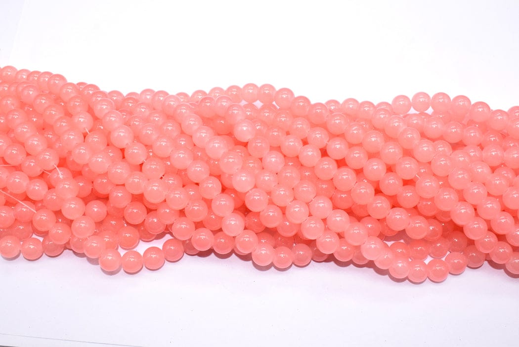 LightPink Round Painted Glass Beads For Jewelry Making , 10 MM , (BWGB-289) Sold By Per String of Approx 80 Pcs-Per String of Approx 80 PCS (120 Gram) / Light Pink / 10 MM