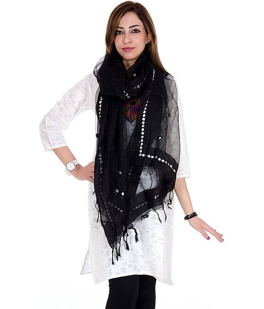 Apratim Black Tissue Dupatta - Single