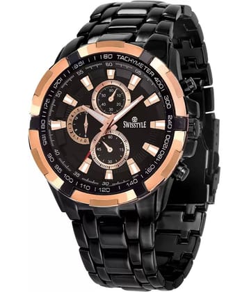 Swisstyle - Black Metal Analog Men's Watch