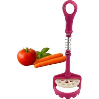 Ergonomic Potato Knife with Vibrant Pink Handle - Serrated Vegetable Knife for Home Cooks and Professional Chefs, Ideal for Slicing and Mashing Potatoes and Vegetables