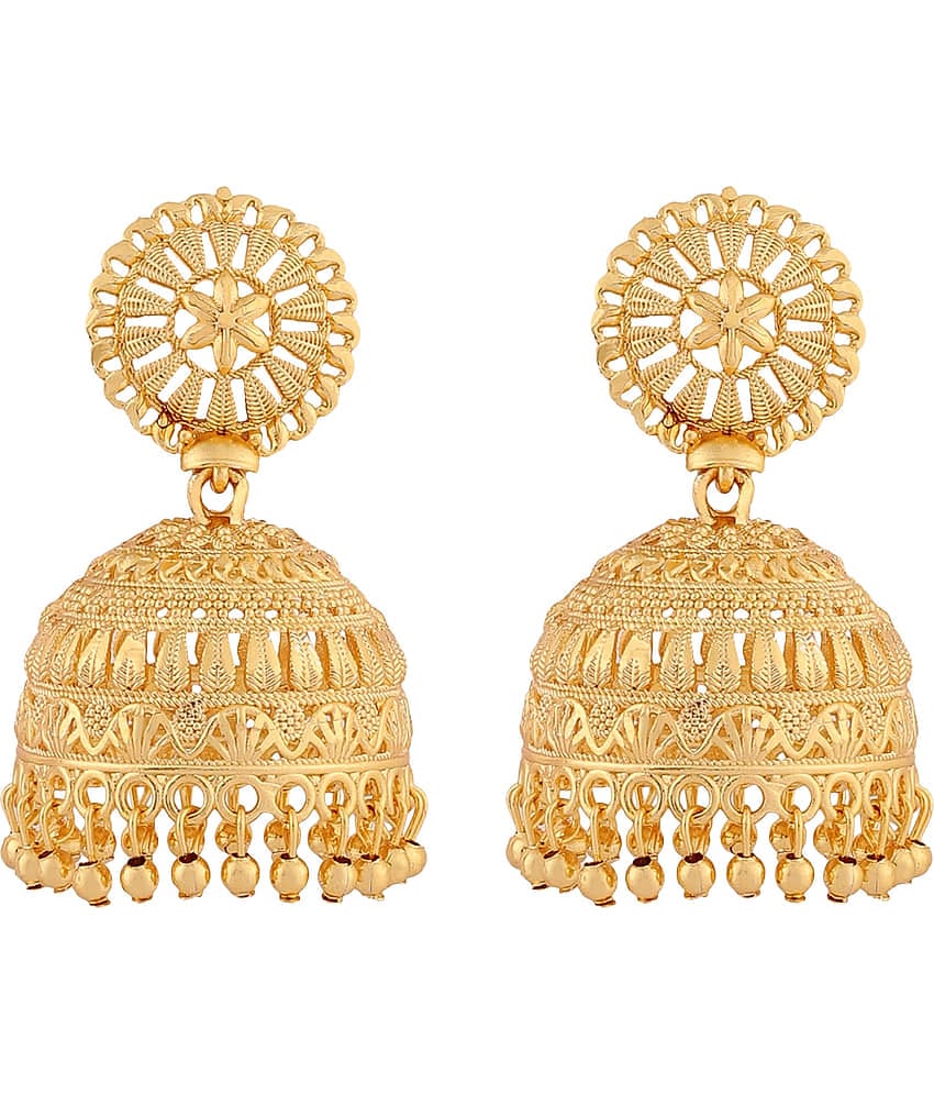 Bhagya Lakshmi Golden Jhumki Earrings ( Pack of 1 )