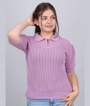 FEVERFEW Women's Cotton Blend Regular Top ( Lavender )