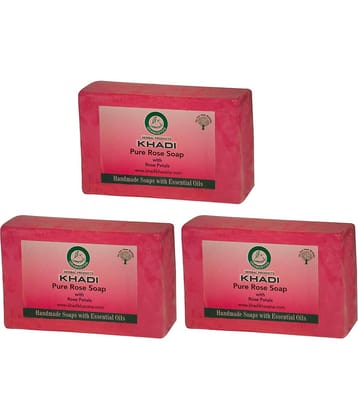 Khadi Herbal Rose Soap 125 gm Pack of 3