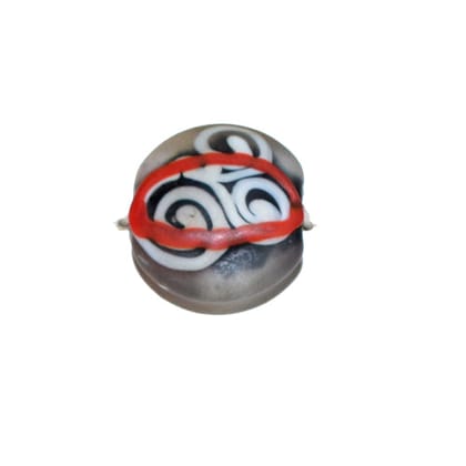 Handmade Fancy Lampwork Glass Beads For Jewelry Making Necklace , Earring and Bracelet (Flat Round) SFL-673-Per Packet 25 Pcs / 22X12 MM