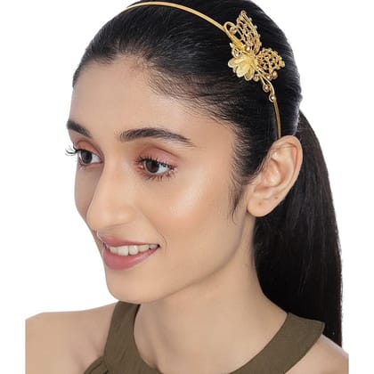 Women Gold-Toned CZ Stone Studded Hairband