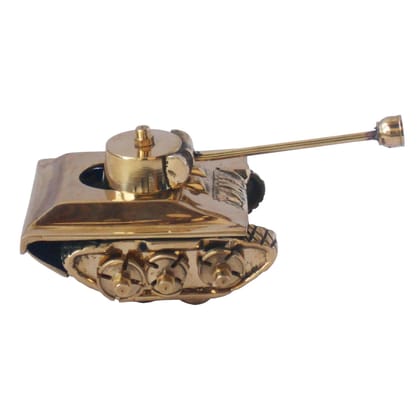 Brass Tank Toy Miniature | Handmade Military Vehicle Collectible For Kids Playing, Height : 2.5 Inch (ZMAS329 A)
