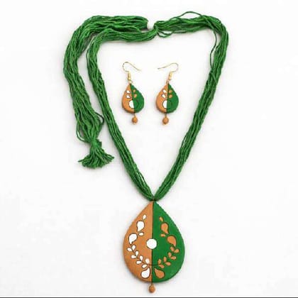Festive Terracotta Green Jewelry Set