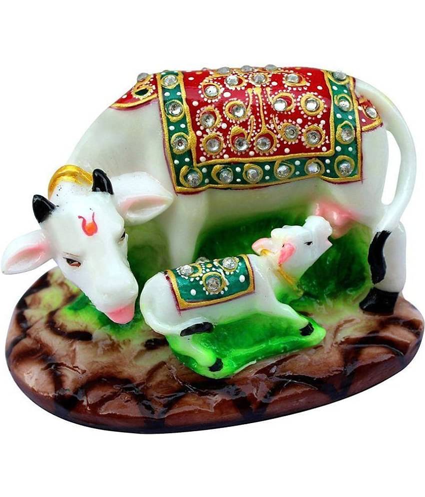 FASHION BIZZ Terracotta Cow and Calf Idol ( 12 cm )