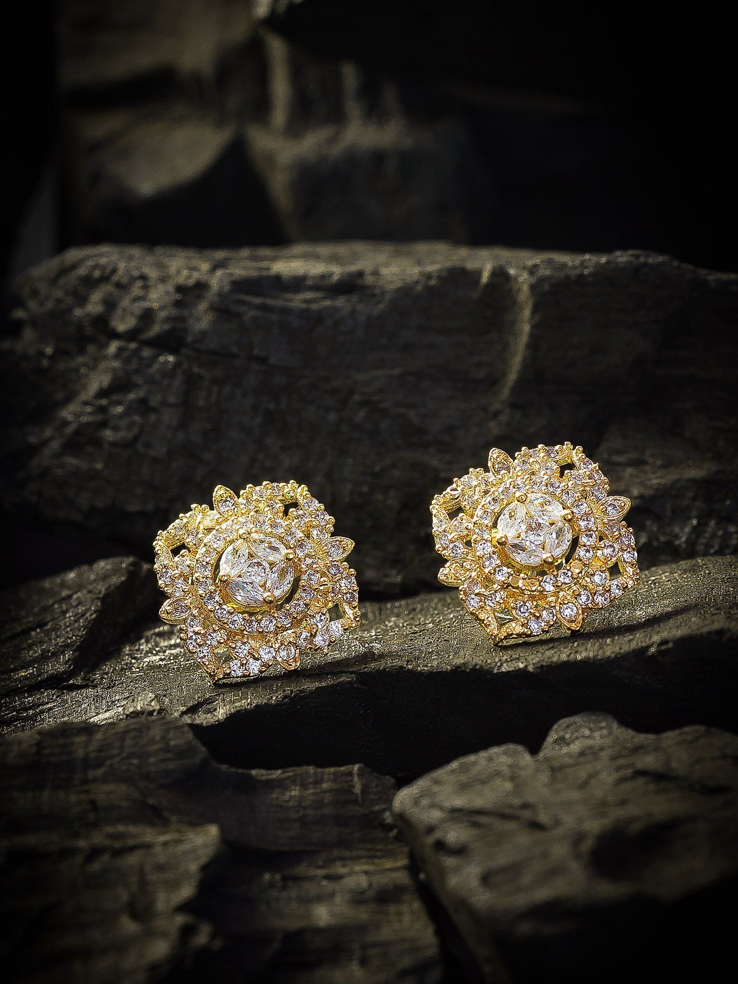 Morison Golden Shine Stud Earrings Radiant Simplicity, Everyday Glamour