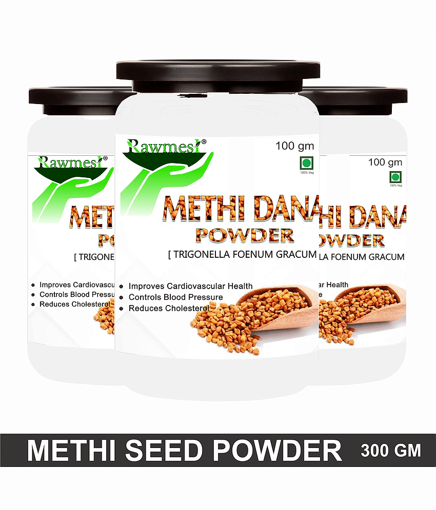 Rawmest Methi Dana, Fenugreek Seeds, Methi Powder 300 Gm Pack of 3