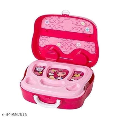 Pretend Makeup Toys for Girls, Beauty Set in Carrying Case with Mirror and Accessories