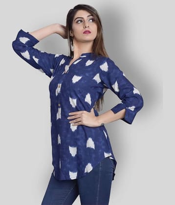 The Style Story Navy Rayon Straight Kurti