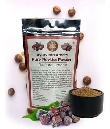 Ayurveda Amrita Pure Reetha Powder For Hair & Scalp | 100 Gram