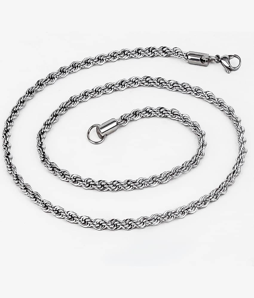 FASHION FRILL Silver Plated Chain ( Set of 1 )