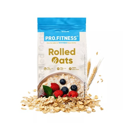 Pro.Fitness Rolled Oats | 13% Protein | Healthy Oats With High Fiber and Zero Cholesterol Pro.Fitness Rolled Oats | 13% Protein | Healthy Oats With High Fiber and Zero Cholesterol - 900g