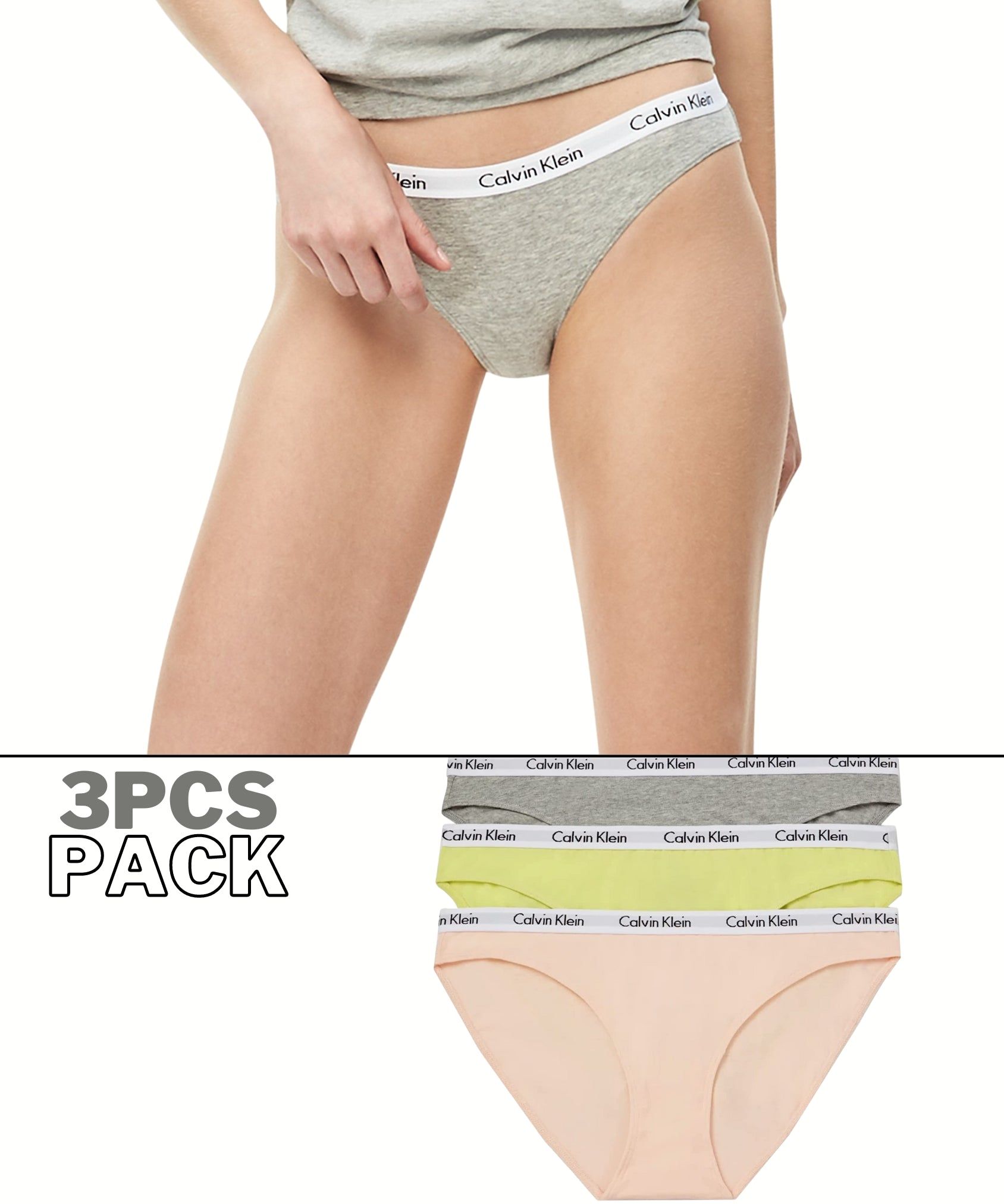 C K Underwear - Women Pack Of 3 Briefs-XS