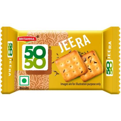 Britannia 50-50 Jeera Masti Biscuit - Light, Crispy, 28 g