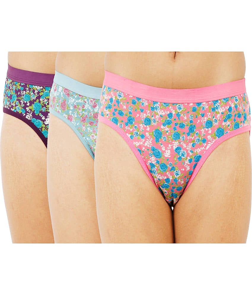 Ladyland Pack of 3 Cotton Hipster For Women ( Multicolor )