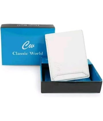 Classic World PU Printed Men's RFID Wallet With 10 Slots For Card ( White , Pack of 1 )