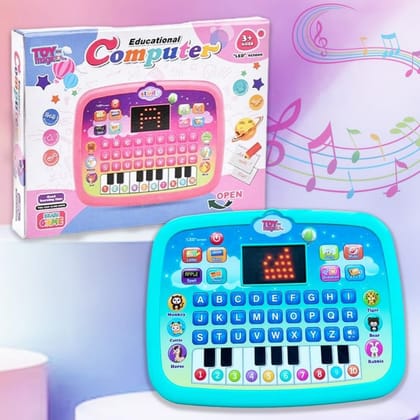 Educational Learning Tablet for Toddler|Kids Laptop Tablet Computer Plus Piano|Led Screen Teach Alphabet Numbers Word Music Math|,Multicolor