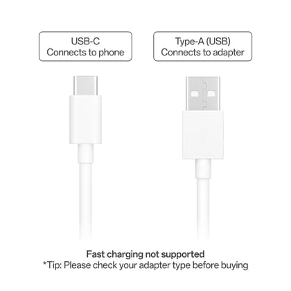 USB Type C Cable 5 A 1.1 m Type-C Cable With Fast Charging Speed  (Compatible with All C Pin Mobiles, All Android C Pin Mobiles, White, One Cable)