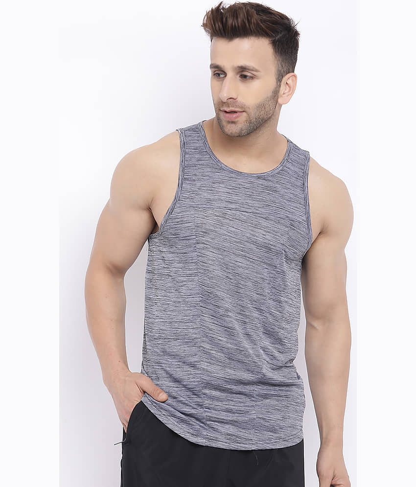 Chkokko Pack of 1 Polyester Gym Vest For Men ( Grey )