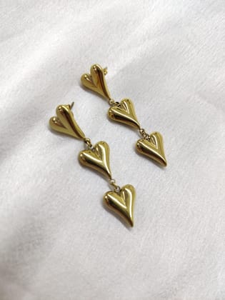 Triple Heart Earrings