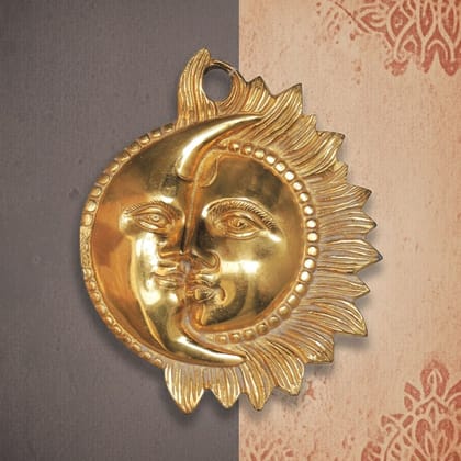 Brass Showpiece Sun And Moon Statue, Height : 6 Inch (BSMAS819 B)